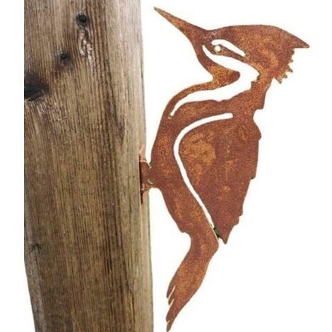 Décoration de jardin en métal avec silhouette d'oiseaux rouillés - Design élégant pour jardin, cour, cour, pelouse, jardin, chemin, trottoir (1/5)