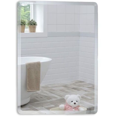 Miroir Mural de Salle de Bain Simple élégant rectangulaire - Fixation Murale (60cm x 40cm) (1/3)