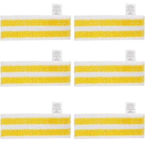 Lot de 6 Lingettes de Rechange en Microfibre Compatible avec Karcher Easyfix SC 1, SC 2, SC 3, SC 4, SC 5 Nettoyeurs Vapeur
