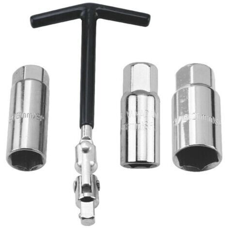 Jeu de 4 clés à bougie d'allumage 16/18/21 mm, clé à bougie universelle pour voiture et moto, extracteur de bougies d'allumage, jeu de clés à bougie d'allumage (1/5)