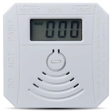 Détecteur de gaz Détecteur de fumée de monoxyde de carbone combiné Détecteur de fumée CO à piles avec écran d'affichage LED Flash Alarme sonore Motif d'avertissement sonore - blanche (1/5)