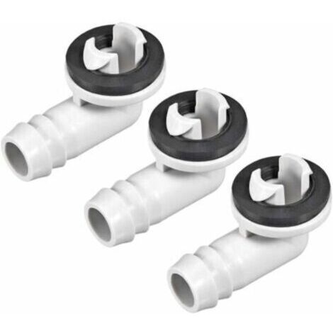 Raccord coudé pour tuyau de vidange de climatiseur – 15 mm – Pièces pour mini-unités split et climatiseurs de fenêtre – Lot de 3