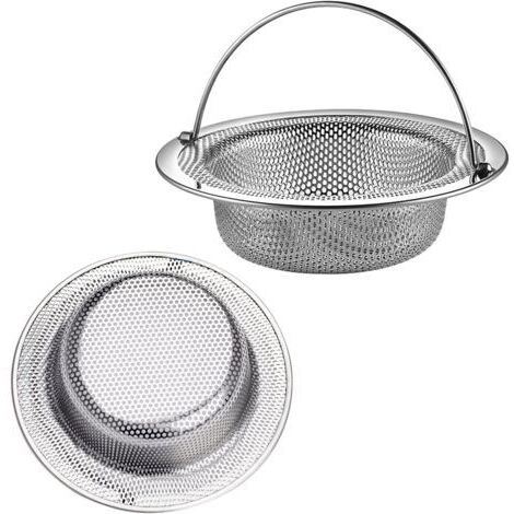 Lot de 3 crépines d'évier avec poignée en acier inoxydable, grille d'évier de cuisine, pour crépine anti-obstruction d'évier de cuisine/salle de bain (11 cm de diamètre)