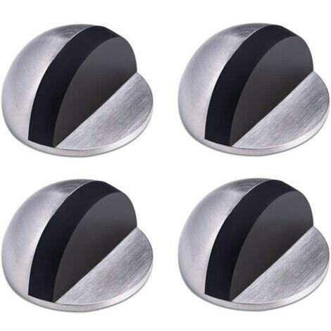 Butée de Porte,Arret de Porte en Acier Inoxydable,Butée de Porte Adhesive,Butoir Porte au Sol,Butée de Porte en Caoutchouc ,Demi Lune Bloc Porte, pour la Maison et le Bureau,4 Pièces (1/5)