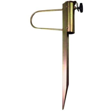 Pied de parasol de plage, support en métal robuste, insert au sol, mât de drapeau, support de sable/herbe, piquet d'ancrage pour parasol de terrasse, mât de drapeau, canne à pêche- (1/5)