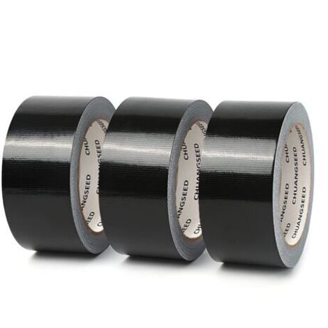 Lot de 3 rubans adhésifs en tissu noir 220 microns x 50 mm x 20m, gaffer noir,ruban adhésif americain de réparation d'étanchéité,heavy duty duct tape,ruban large resistant noir (1/5)