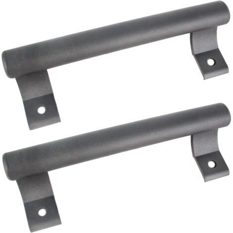 Poignée de porte coulissante en aluminium 200mm Poignée de porte en verre pour balcon Poignée de porte pour meuble de salle de bain Poignée en métal moderne (2 pièce gris)