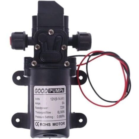 Pompe à eau pour camping-car 12 V DC 12 V 60 W 130 PI 6 L/min Pompe à eau haute pression Pompe d'amorçage à membrane Pompe à eau pour camping-car (Voltage : 12 V)