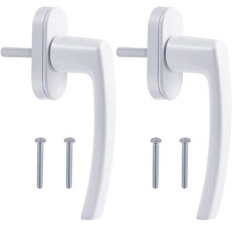 Poignée de fenêtre en alliage d'aluminium, vis dissimulée, tige en métal, couvercle en métal, poignée en aluminium massif, peinture miroir, couleur blanche,2pcs