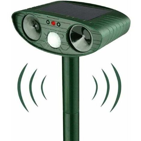 Répulsif Chat Ultrason, Repulsif Chat Solaire, Répulsif Ultrason Anti Rongeurs avec Détecteur de Mouvement, Étanche Repulsif Chat Exterieur pour Anti Chats Chiens Souris Ratons Animaux de Jardin