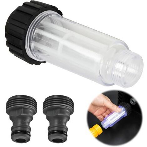 Filtre à Eau pour Nettoyeur Haute Pression Raccord 3/4" avec 2 Raccords Enfichables Filtre Anti-sable pour Pompe à Eau Compatible avec Kärcher K2-K7 pour Pompe Jardin- (1/5)