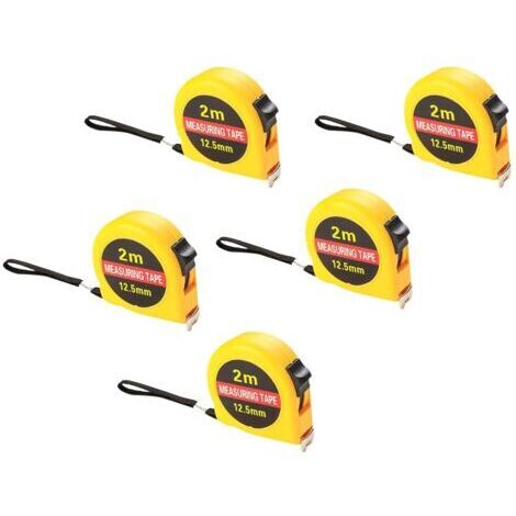 Lot de 5 mètres ruban rétractables en acier pour intérieur et extérieur (1/5)