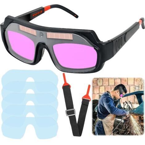 Lunettes de soudage, lunettes de soudage à gradation automatique solaire, lunettes de soudage réglables, accessoires de soudage, lunettes de soudage anti-reflets pour la protection du soudage
