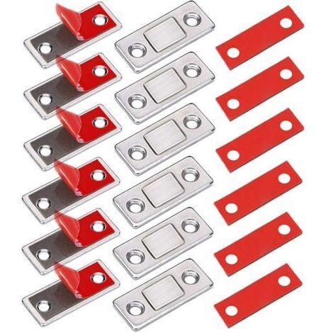 6 Pièces Très Mince Aimant Pour Porte de Placard à Coller Loqueteau Aimant Fermeture Adhésif Meuble Aimant Puissant (1/5)