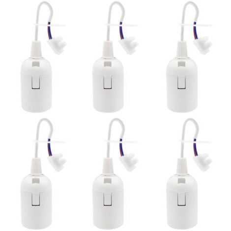 6 Pièces Douille E27 Support D'ampoule 4A 250V Douille Chantier pour Ampoules à Incandescence et Ampoules LED ou Industrie (max.60W/ Blanc) (1/5)