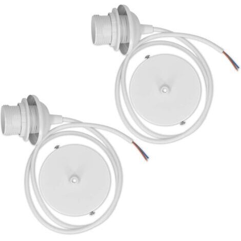 2x câble électrique pour lampe - Câble avec douille E27 et anneau de fixation - Suspension pour luminaire de plafond
