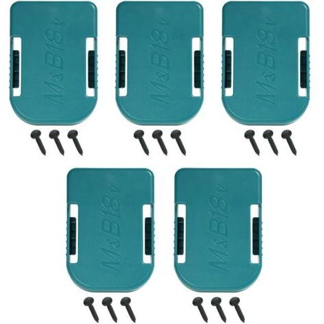 Pack de 5 Supports de Support de Batterie pour Makita également pour Bosch18V Couvercle de Batterie, Support de Support de Batterie pour Clip de Ceinture sur Le Mur de l'étagère