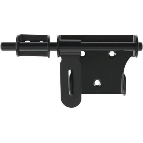 Robuste Verrou Porte Coulissante - Exterieur/Interieure, Loquet Portail en Acier Inoxydable pour Fenêtre, Placard et Jardin, Finition Noire Mate, Barre de 150MM, EMS350U-B
