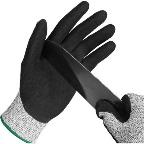 Gant Anti Coupure,Gant Huitre La Protection De Niveau 5 En Treillis Métallique En Acier inoxydable Convient Aux Gants De Travail Pour Les Huîtres,La coupe De Viande, Le Jardinage Et La Sculpture (L)