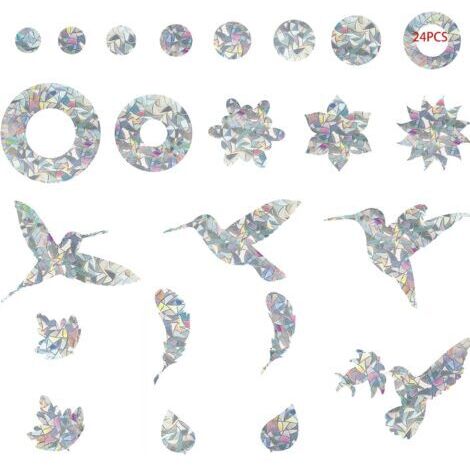 Autocollant Oiseau Oiseaux Collision Anti-Collision Autocollants De Fenêtre Protection De Porte en Verre Silhouett Sticker Vitre Anti-Collision pour Éviter Les Personnes Et Les Oiseaux 24 Pièces (1/5)