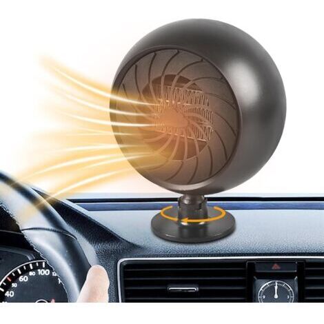 Chauffage de voiture, 12 V 150 W, désembueur et dégivreur de pare-brise portable, 2 en 1, dégivreur rapide pour voiture, ventilateur de pare-brise avec ventouse