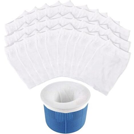 Filtre de Skimmer, 30Pcs Piscine Filtre Skimmer, Panier Filtrant Piscine, Panier de Skimmer de Filtre pour Peuvent Emprisonner Pollen, Feuilles,Cheveux (sans panier)-