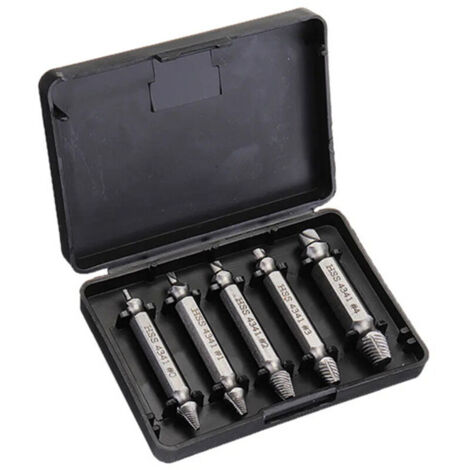 Lot de 5 extracteurs de vis, extracteur de vis endommagé, avec porte-embout magnétique et adaptateur de douille pour vis endommagées