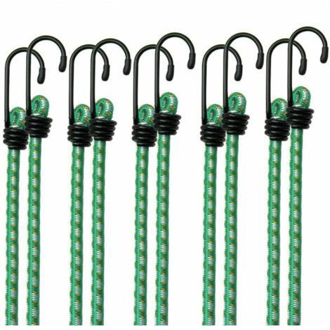 10x Tendeurs élastiques en Caoutchouc, tendeurs Bagage Extension 61 cm x 8 mm Ø (1/4)