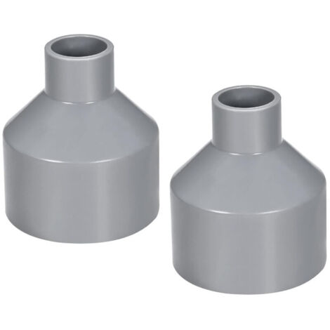 Raccord de tuyau en PVC réducteur 50 mm x 20 mm, raccord moyeu à moyeu, gris, 2 pièces (1/4)