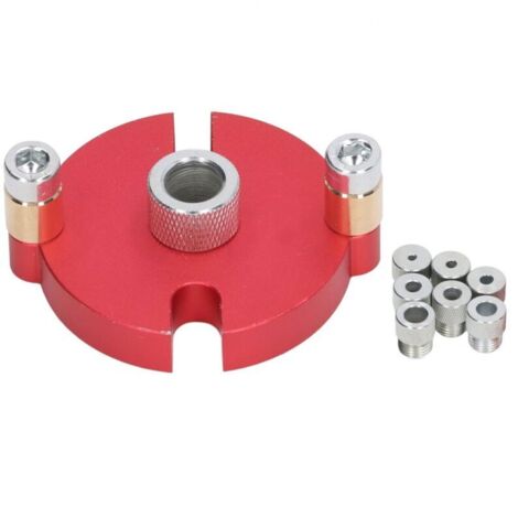 Locatrice de poinçon à trou d'alliage en alliage en aluminium en aluminium Self Center avec 8 bagues de forage pour un positionnement précis dans les projets de travail du bois (1/4)
