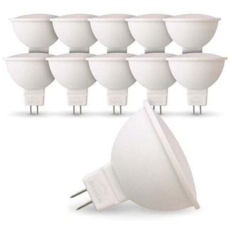 Lot de 10 Ampoules LED GU5.3 MR16 12V 5W Eq 40W Température de Couleur: Blanc chaud 2700K