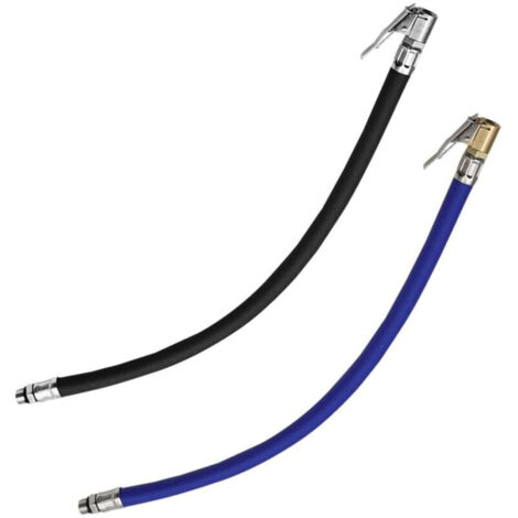 Tube D'Extension de Gonfleur de Pneu, 2 Pièces Tuyau de Gonflage Pneu Voiture, Tuyau Gonflage Pneu, pour Pneus de Voiture Pneus de Vélo Compresseurs d'air Pompes à Air, 14.56in Bleu & 14.56in