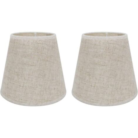 Lot de 2 Abat-jours E14/E27 en Lin pour Lampe de Table ou Applique Murale – 10x14x16 cm