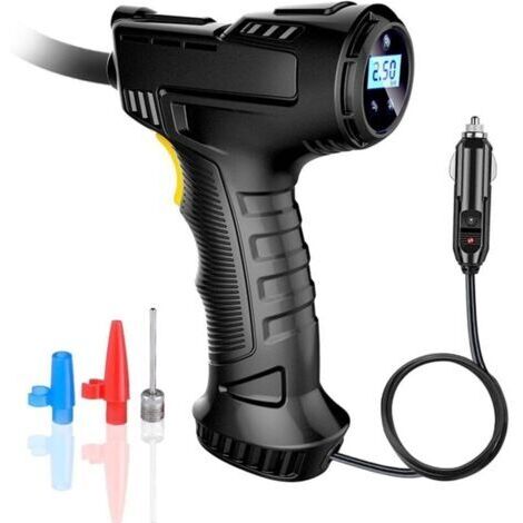 Pompe à air de voiture portable, gonfleur de pneu de voiture Compresseur d'air sans fil avec pompe à pneus automatique avec lumières - Gonfleur de pneus sans fil, pompe à Air