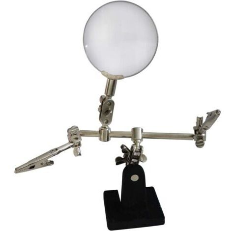Troisième main avec pince et loupe - Aide à la soudure - Avec loupe grossissante 5x