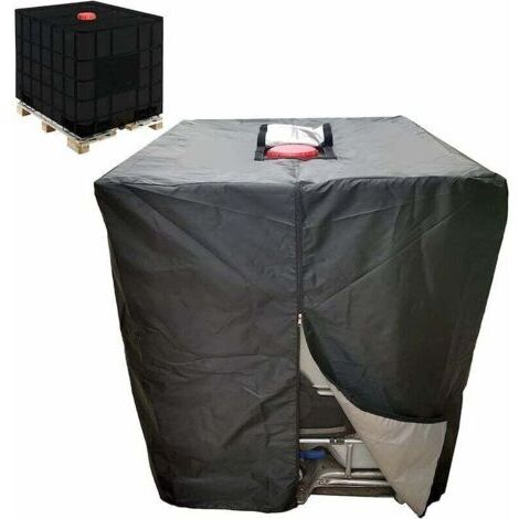 Bâche Réservoir d'eau IBC 1000 L Couverture Container Citerne Eau Pluie avec Fermeture éclair Coupe-Vent Anti-UV Résistant à la Déchirure T-Audace (1/5)