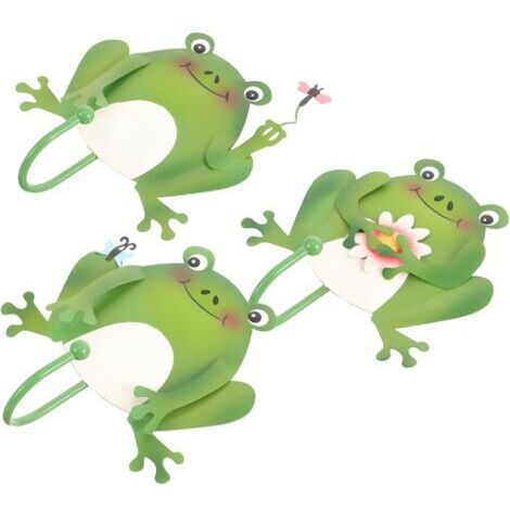 3Pièces Crochets Muraux de Grenouille Organisateur de Clés Original à Accrocher Au Mur Patères Décoratives pour Entrée et Cuisine pour Rangement Pratique