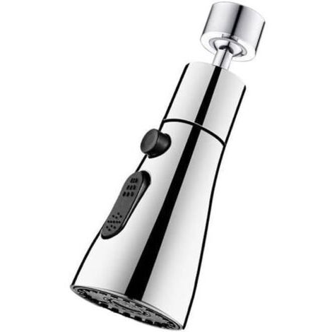 Douchette Evier Cuisine 360° Rotatif 3 Modes Avec Mousseur Robinet Anti-Éclaboussures - Embout Robinet Universel En Laiton, Adaptateurs Multi-Tailles Pour Évier De Cuisine (1/5)