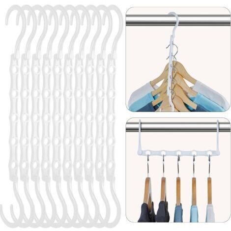 House Day Lot de 20 cintres Magiques Blancs en Plastique pour économiser de l'espace et Ranger Les vêtements - Cintres Multiples Robustes pour vêtements Lourds, dortoir, Chambre à Coucher, Maison,