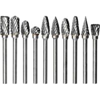 Convient pour un ensemble de 10 forets en carbure pour outil rotatif à double coupe Dremel, accessoires de perçage pour métal, bois, acier, pierre, gravure, découpe, sculpture sur bois, kit d'affûtage