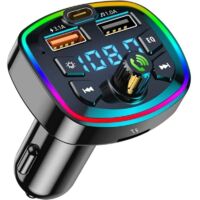 Transmetteur FM Bluetooth Voiture Accessoire Voiture autoradio Bluetooth,Adaptateur Bluetooth voitureemetteur Bluetooth Voiture Allume Cigare Bluetooth 2 Ports USB Chargeur Rapide QC3.0