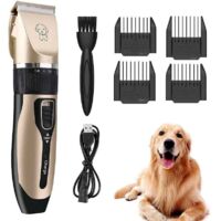 Tondeuse Chien Silencieuse, Tondeuse pour Chat, Tondeuse Chien Poil Long Epais, Tondeuse à Poils D'animaux, Tondeuse Professionnelle Electrique Rechargeable Sans fil pour Chien, Chat, Lapin
