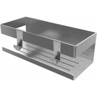 Etagère Douche Etagere Salle de Bain Sans Perçage Etagère de Douche avec Crochet - Douche Murale - Acier Inoxydable 304SUS - pour Cuisine, Salle de Bain, Bureau, Hôtel (Argent)