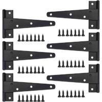 Heavy Door Hinge, 6 Inch Door Hinge, Black T Hinge, Stainless Steel Flat Hinge, Iron Door Hinges, Heavy Duty Hinges for Doors, Windows, Sheds