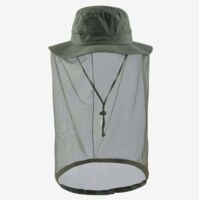 Chapeau d'apiculture avec moustiquaire/maille anti-insectes intégrée, protection du visage - Vert militaire