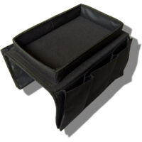 Sofa Armrest - Sofa Tray Folding Arm Storage Holder TableOxford Cloth Side Pockets for Couch (Noir)