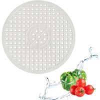 Tapis Fond d'évier Rond, 30.6 cm, Protecteur de Comptoir, Protecteur D'évier Pliable, pour Protéger L'évier des Egratignures(Blanc Rond)