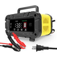 Chargeur de batterie automobile 20 A, chargeur automatique 12 V/24 V avec écran LCD, chargeur intelligent amélioré pour batteries AGM/LiFePO4, motos, bateaux et caravanes