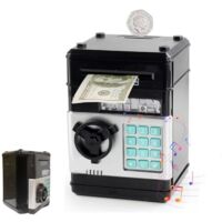 Tirelire électronique pour enfants - Tirelire musicale avec distributeur automatique de billets, coffre-fort à pièces avec verrouillage par code et distributeur automatique d'argent, cadeau d'annivers