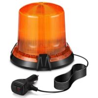 Feu clignotant LED orange à 2 modes de clignotement, rotation, 12 V/24 V, pour tracteurs, avec câble d'alimentation de 3 m, base magnétique, feu de détresse pour véhicules agricoles.